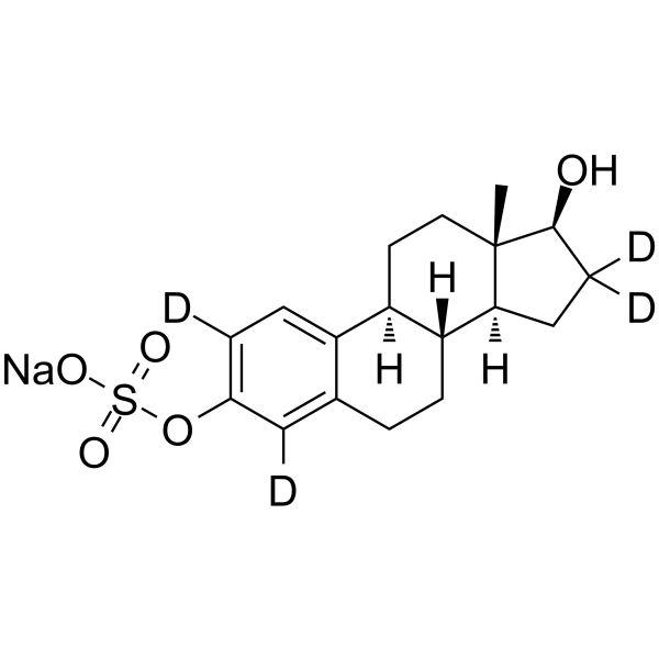 17β-Estradiol sulfate-d4 sodium Structure