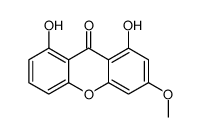 1,8-dihydroxy-3-methoxyxanthen-9-one结构式