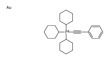 gold,tricyclohexyl(2-phenylethynyl)phosphanium结构式
