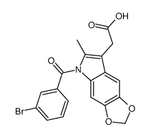 5-(3-Bromobenzoyl)-6-methyl-5H-1,3-dioxolo[4,5-f]indole-7-acetic acid Structure