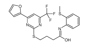 4-[4-(furan-2-yl)-6-(trifluoromethyl)pyrimidin-2-yl]sulfanyl-N-(2-methylsulfanylphenyl)butanamide Structure