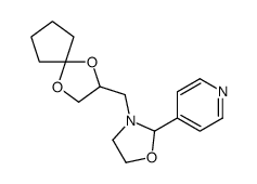 3-(1,4-dioxaspiro[4.4]nonan-3-ylmethyl)-2-pyridin-4-yl-1,3-oxazolidine结构式