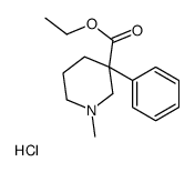 ethyl 1-methyl-3-phenylpiperidine-3-carboxylate,hydrochloride结构式