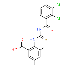 2-[[[(2,4-DICHLOROBENZOYL)AMINO]THIOXOMETHYL]AMINO]-3,5-DIIODO-BENZOIC ACID Structure