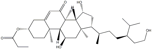 (24R)-11α,15β,29-Trihydroxy-3β-(1-oxopropoxy)stigmast-5-en-7-one structure