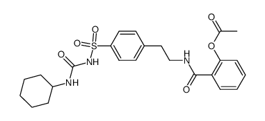 2-((4-(N-(cyclohexylcarbamoyl)sulfamoyl)phenethyl)carbamoyl)phenyl acetate Structure