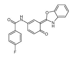 N-[(3E)-3-(3H-1,3-benzoxazol-2-ylidene)-4-oxocyclohexa-1,5-dien-1-yl]-4-fluorobenzamide Structure