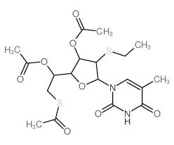 2,4(1H,3H)-Pyrimidinedione,1-(3,5-di-O-acetyl-6-S-acetyl-2-S-ethyl-2,6-dithio-b-D-mannofuranosyl)-5-methyl-(9CI) picture