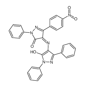 5'-(4-nitro-phenyl)-2,5,2'-triphenyl-1,2,2',4'-tetrahydro-4,4'-azanylylidene-bis-pyrazol-3-one结构式