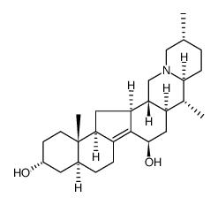 (5α,25α)-8,14-Didehydrocevane-3α,15β-diol Structure