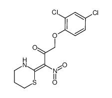 3-(2,4-Dichloro-phenoxy)-1-nitro-1-[1,3]thiazinan-(2Z)-ylidene-propan-2-one结构式