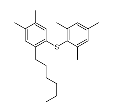 1-hexyl-4,5-dimethyl-2-(2,4,6-trimethylphenyl)sulfanylbenzene结构式