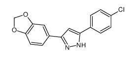 3-(1,3-benzodioxol-5-yl)-5-(4-chlorophenyl)-1H-pyrazole结构式