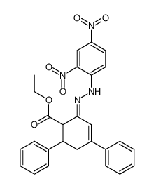 2-[(2,4-Dinitro-phenyl)-hydrazono]-4,6-diphenyl-cyclohex-3-enecarboxylic acid ethyl ester结构式