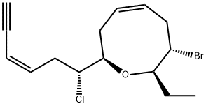 (2R)-3β-Bromo-8α-[(1R,3Z)-1-chloro-3-hexen-5-ynyl]-2-ethyl-3,4,7,8-tetrahydro-2H-oxocin结构式