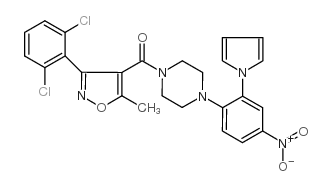 Methanone, [3-(2,6-dichlorophenyl)-5-methyl-4-isoxazolyl][4-[4-nitro-2-(1H-pyrrol-1-yl)phenyl]-1-piperazinyl]- Structure