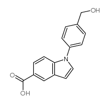 1-(4-Hydroxymethylphenyl)-1H-indole-5-carboxylic acid结构式