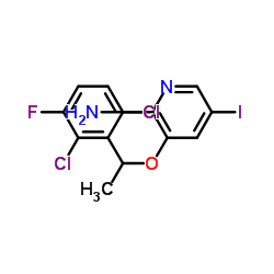 3-[1-(2,6-dichloro-3-fluorophenyl)ethoxy]-5-iodopyridin-2-amine structure