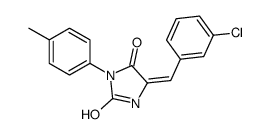 (5Z)-5-[(3-chlorophenyl)methylidene]-3-(4-methylphenyl)imidazolidine-2,4-dione结构式