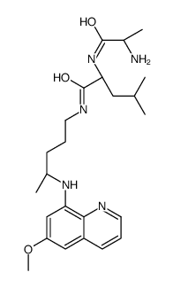 (2S)-2-[[(2S)-2-aminopropanoyl]amino]-N-[4-[(6-methoxyquinolin-8-yl)amino]pentyl]-4-methylpentanamide结构式