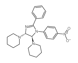 Piperidine,1,1'-[4,5-dihydro-1-(4-nitrophenyl)-2-phenyl-1H-imidazole-4,5-diyl]bis-, trans-(9CI) Structure