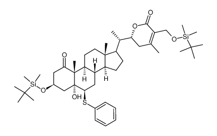 (6R)-6-((1S)-1-((3R,5R,6R,8S,9S,10R,13S,14S)-3-((tert-butyldimethylsilyl)oxy)-5-hydroxy-10,13-dimethyl-1-oxo-6-(phenylthio)hexadecahydro-1H-cyclopenta[a]phenanthren-17-yl)ethyl)-3-(((tert-butyldimethylsilyl)oxy)methyl)-4-methyl-5,6-dihydro-2H-pyran-2-one Structure