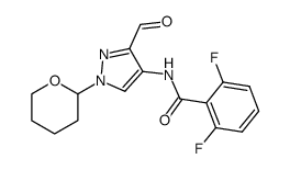 2,6-difluoro-N-[3-formyl-1-(tetrahydro-pyran-2-yl)-1H-pyrazol-4-yl]-benzamide Structure
