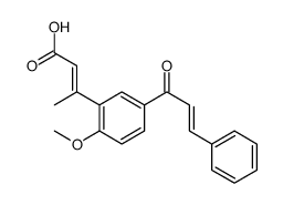 (E,E)-3-(2-Methoxy-5-(1-oxo-3-phenyl-2-propenyl)phenyl)-2-butenoic aci d结构式