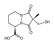 (2S,5R)-2-Mercaptomethyl-2-methyl-1,3-dioxo-hexahydro-pyrazolo[1,2-a]pyridazine-5-carboxylic acid Structure