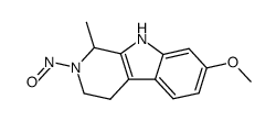 2,3,4,5-Tetrahydro-7-methoxy-1-methyl-2-nitroso-1H-pyrido[3,4-b]indole结构式