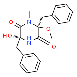 trans-3-Hydroxy-6-methoxy-1-methyl-3,6-bis(phenylmethyl)-2,5-piperazinedione picture