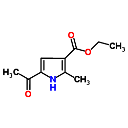 Ethyl 5-acetyl-2-methyl-1H-pyrrole-3-carboxylate结构式