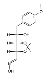 (E,Z)-5-deoxy-2,3-O-isopropylidene-5-(p-methoxyphenyl)-L-ribose oxime Structure