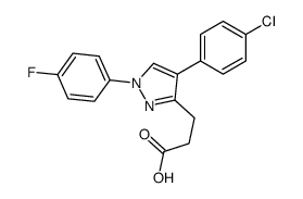 3-[4-(4-chlorophenyl)-1-(4-fluorophenyl)pyrazol-3-yl]propanoic acid结构式