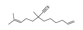 2-methyl-2-(4-methylpent-3-en-1-yl)oct-7-enenitrile结构式