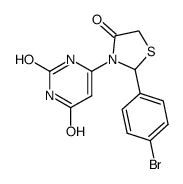 2-(4-Bromo-phenyl)-3-(2,6-dihydroxy-pyrimidin-4-yl)-thiazolidin-4-one Structure