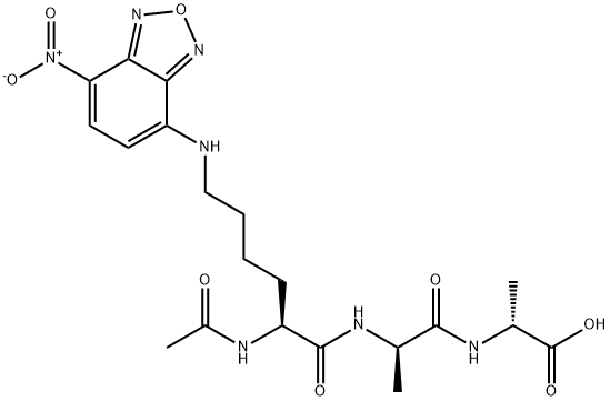 N(alpha)-acetyl-N(epsilon)-4-(7-nitrobenzofurazanyl)lysyl-alanyl-alanine结构式