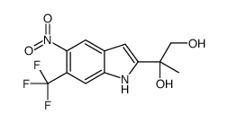 2-[5-nitro-6-(trifluoromethyl)-1H-indol-2-yl]propane-1,2-diol结构式