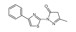 3H-Pyrazol-3-one, 2,4-dihydro-5-methyl-2-(4-phenyl-2-thiazolyl) Structure