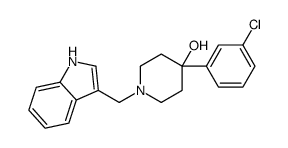 4-(3-chlorophenyl)-1-(1H-indol-3-ylmethyl)piperidin-4-ol结构式