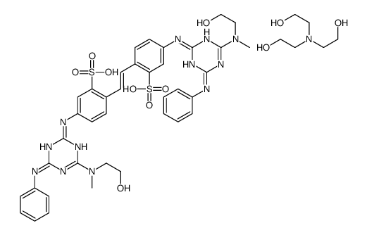 4,4'-bis[[6-anilino-4-[(2-hydroxyethyl)methylamino]-1,3,5-triazin-2-yl]amino]stilbene-2,2'-disulphonic acid, compound with 2,2',2''-nitrilotriethanol Structure