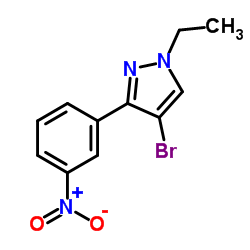 4-Bromo-1-ethyl-3-(3-nitrophenyl)-1H-pyrazole Structure
