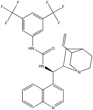 1-(3,5-双(三氟甲基)苯基)-3-((1R)-喹啉-4-基(5-乙烯基奎宁-2-基)甲基)脲结构式