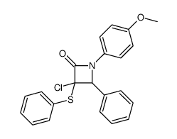 3-chloro-1-(4-methoxyphenyl)-4-phenyl-3-phenylsulfanylazetidin-2-one结构式