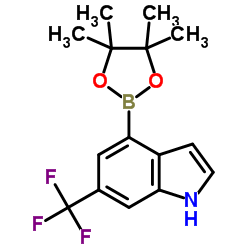 4-(4,4,5,5-Tetramethyl-1,3,2-dioxaborolan-2-yl)-6-(trifluoromethyl)-1H-indole structure