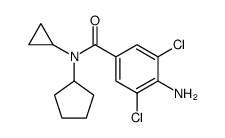 4-amino-3,5-dichloro-N-cyclopentyl-N-cyclopropylbenzamide Structure