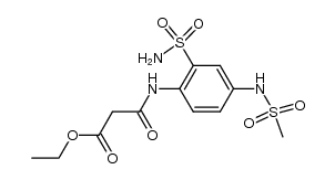 N-(4-(methanesulfonylamino)-2-sulfamoyl-phenyl)malonamic acid ethyl ester Structure