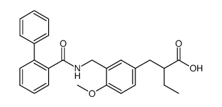 2-(4-methoxy-3-((2-phenylbenzamido)methyl)benzyl)butanoic acid Structure