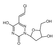 6-[(E)-2-chloroethenyl]-2-[(2R,4S,5R)-4-hydroxy-5-(hydroxymethyl)oxolan-2-yl]-1,2,4-triazine-3,5-dione结构式