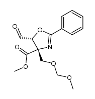 (4S,5R)-methyl 5-formyl-4-((methoxymethoxy)methyl)-2-phenyl-4,5-dihydrooxazole-4-carboxylate Structure